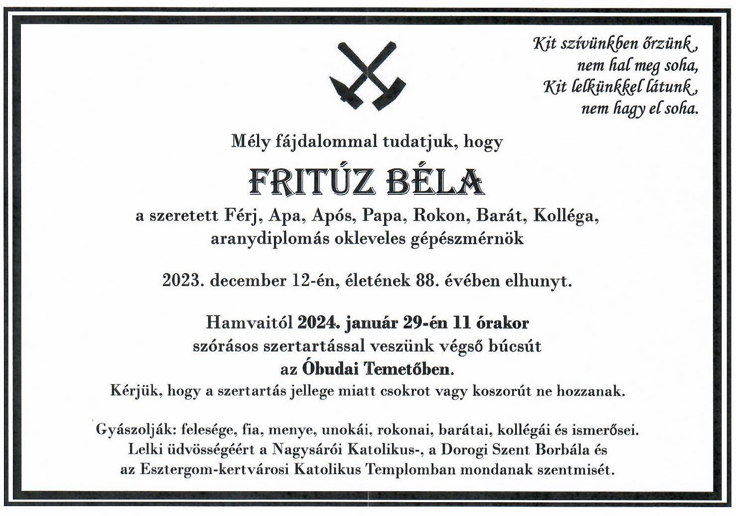 Frituz Bela gyasz